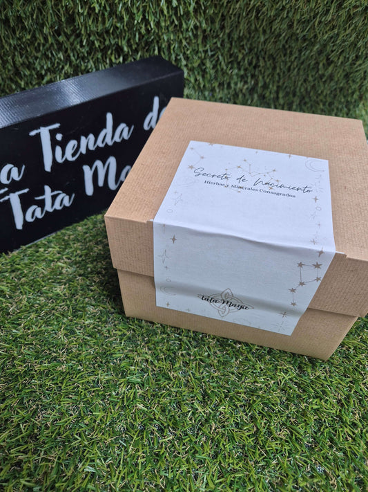 Caja Secreto de Nacimiento - Caja Mística Personalizada con Hierbas y Minerales Consagradas