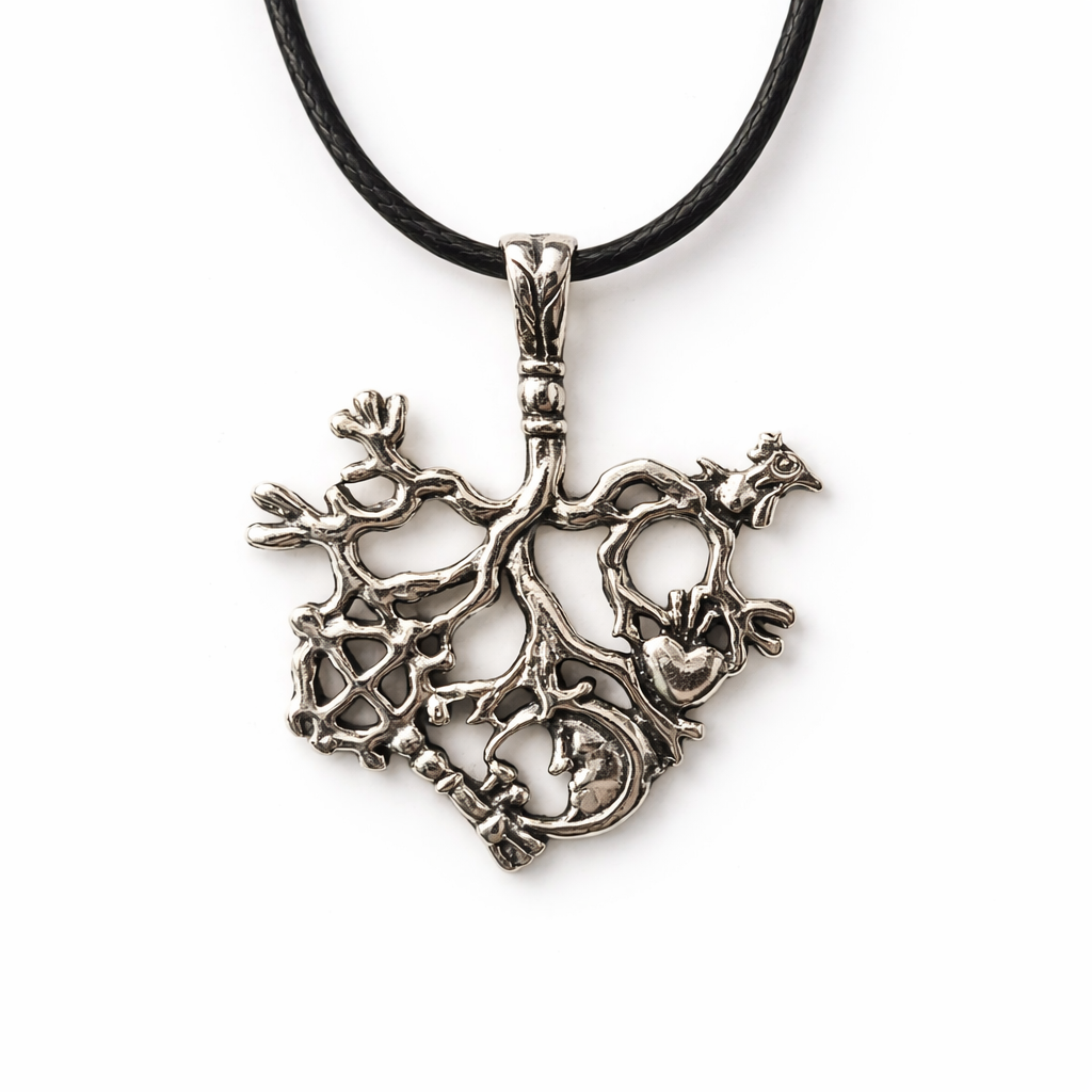 Colgante Cimaruta en plata contra el mal de ojo.Protección italiana de defensa espiritual