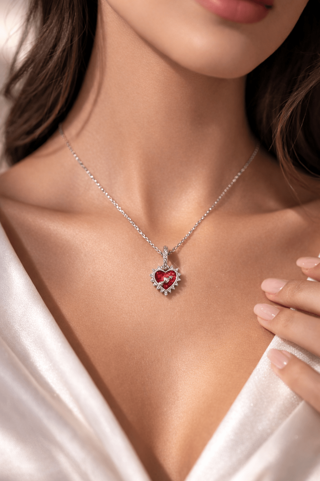 Colgante de Plata Corazón Flechado con Circonitas — Amor y Pasión Colgantes de PlataTienda esotérica Málaga - La Tienda de Tata Magic: tienda Esotérica en Málaga