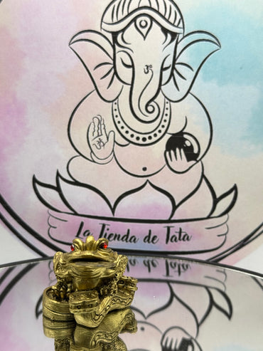 Figura Resina Rana Feng Shui Pequeña