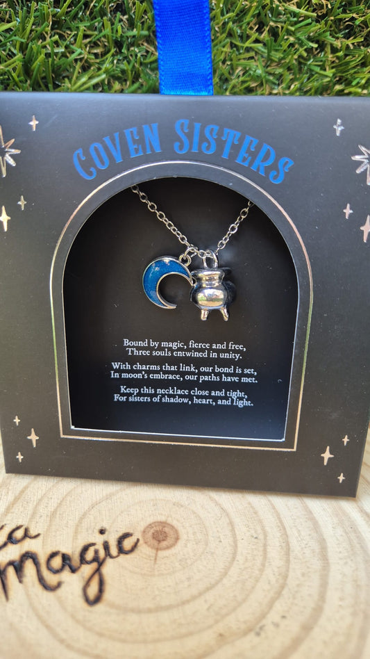 Colgante Aquelarre Azul en Acero - Joyería Mística y Elegante