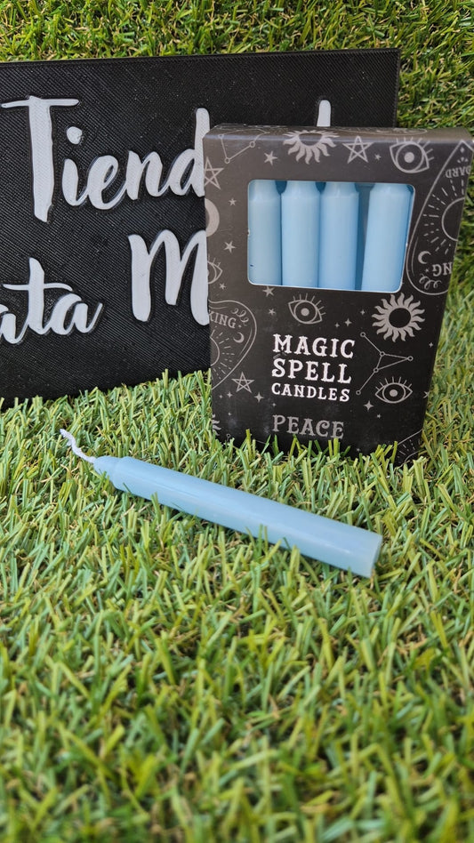 Velas Magic Spell Peace Pack de 12 - Velas Azules para Relajación y Meditación