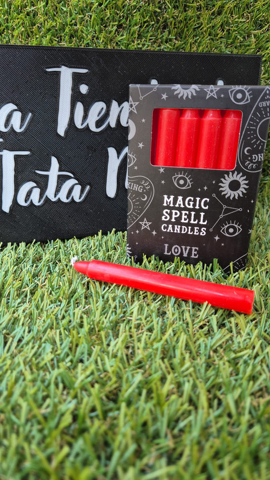 Velas Magic Spell Love Pack de 12 - Velas Rojas para Decoración y Ambiente Romantico