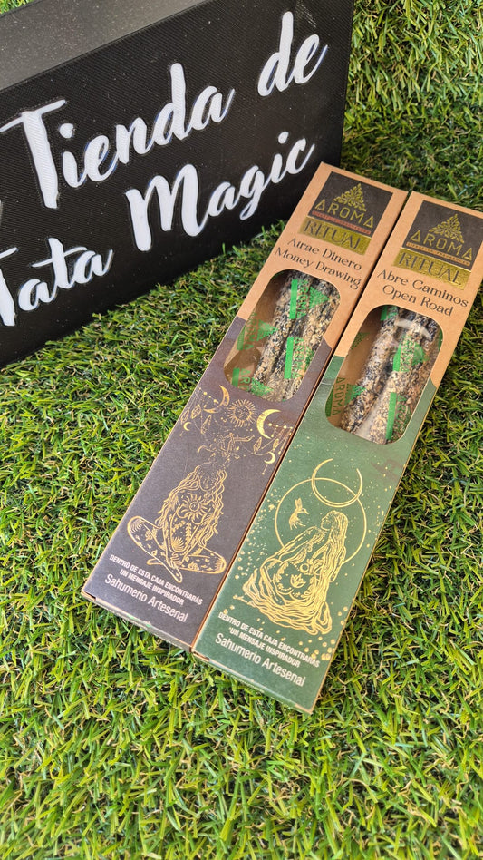 Pack Incienso Atrae Dinero de Aroma Ritual - Ritual de Abundancia, Suerte y Prosperidad/Atrae Dinero + Abre Caminos