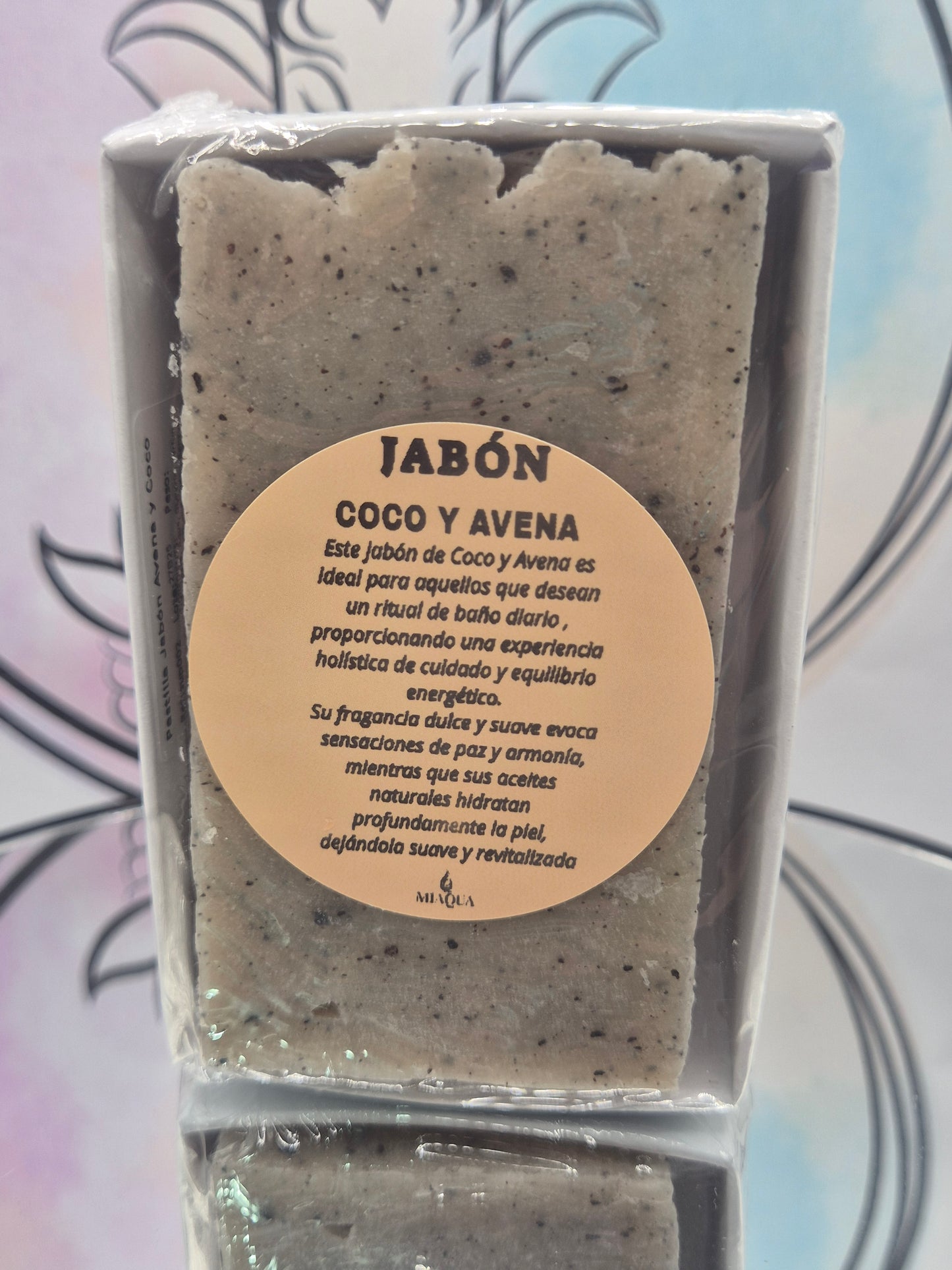 Jabón de Coco y Avena de Miaqua Perfums- Orgánico para Limpieza Energética, Paz y Equilibrio Natural