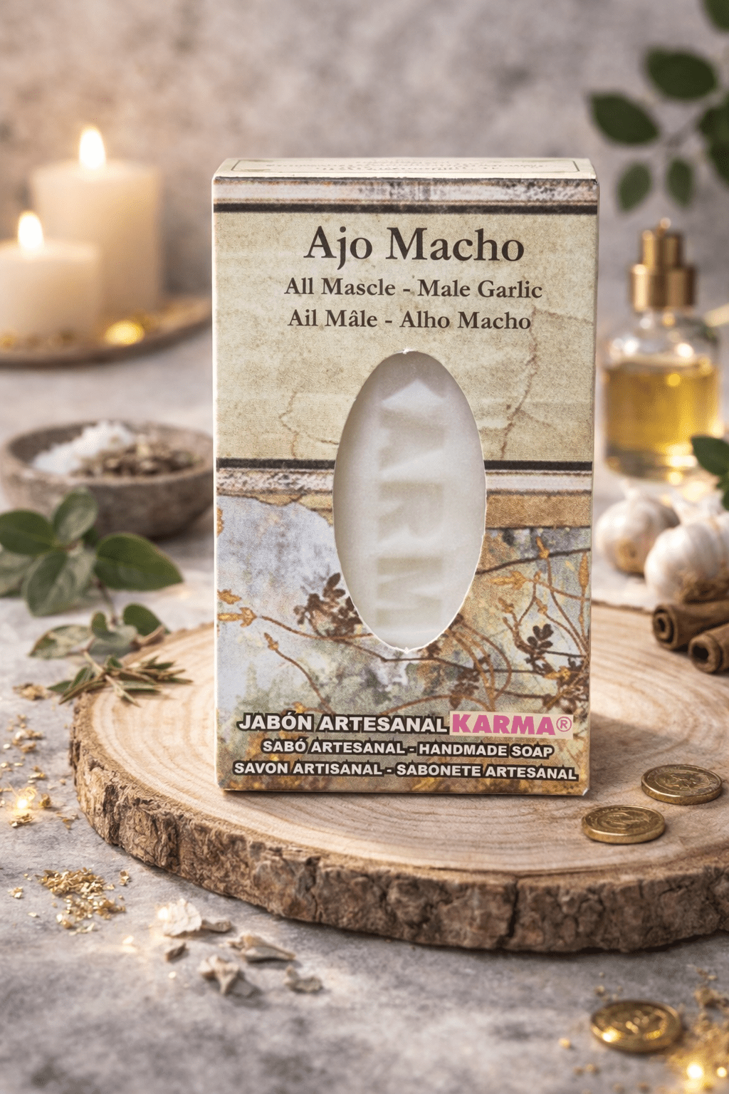 Jabón esotérico Ajo Macho de Karma - Protección y limpieza Jabón esotéricoTienda esotérica Málaga - La Tienda de Tata Magic: tienda Esotérica en Málaga
