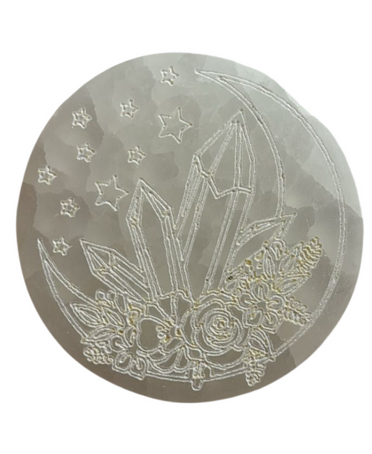 Placa Selenita Punta Cuarzo