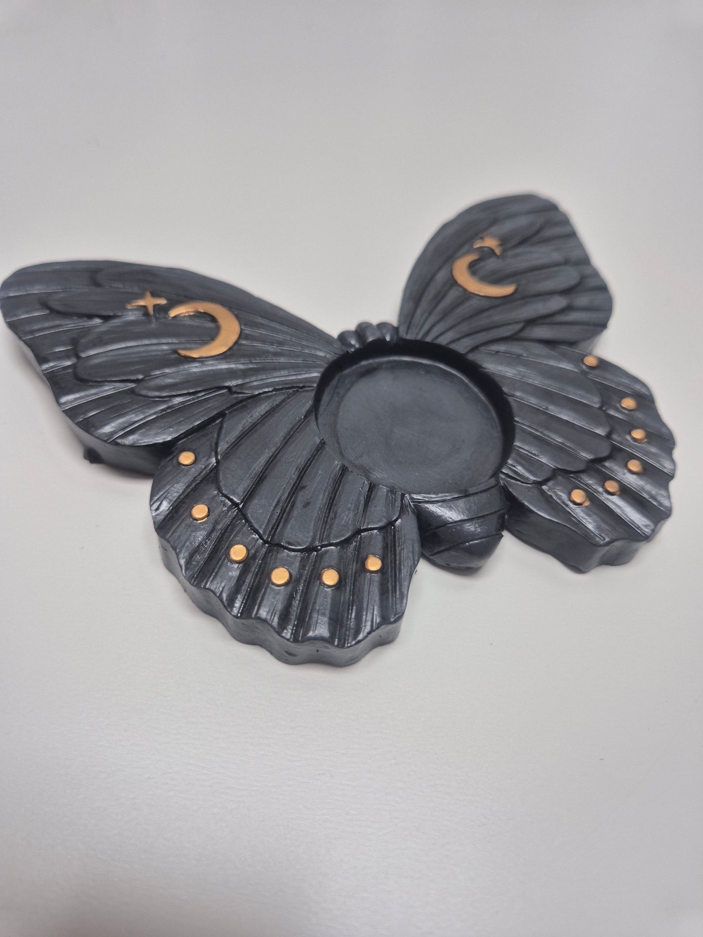 Porta velas Mariposa Negro - Transformación, luz y renacimiento VelasTienda esotérica Málaga - La Tienda de Tata Magic: tienda Esotérica en Málaga