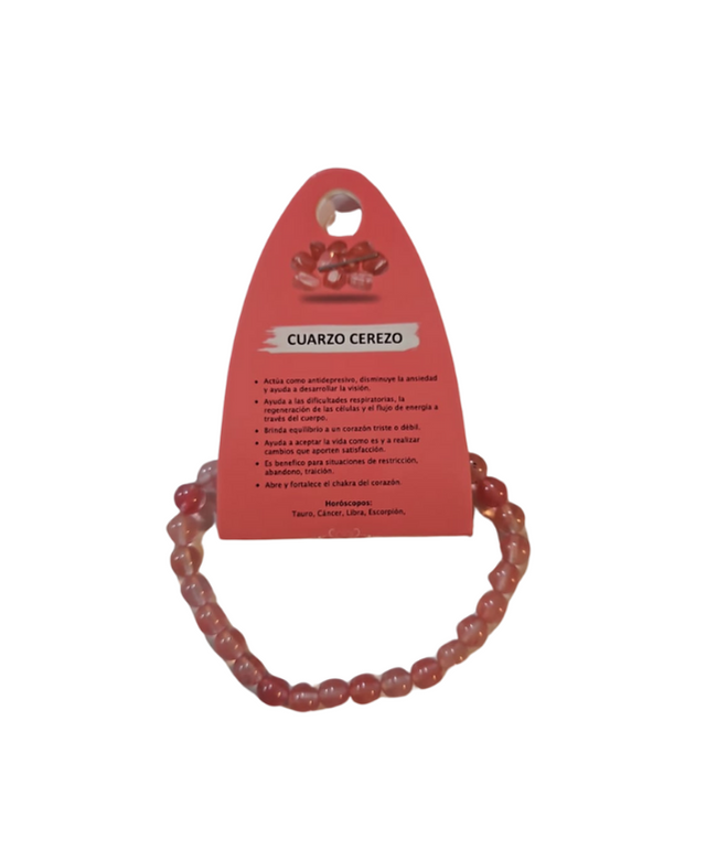 Pulsera Cuarzo Cerezo 4mm