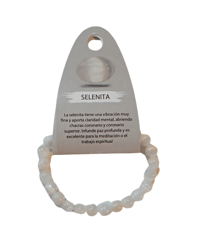 Pulsera Selenita 4mm JoyeriamineralespulserasTienda esotérica Málaga - La Tienda de Tata Magic: tienda Esotérica en Málaga