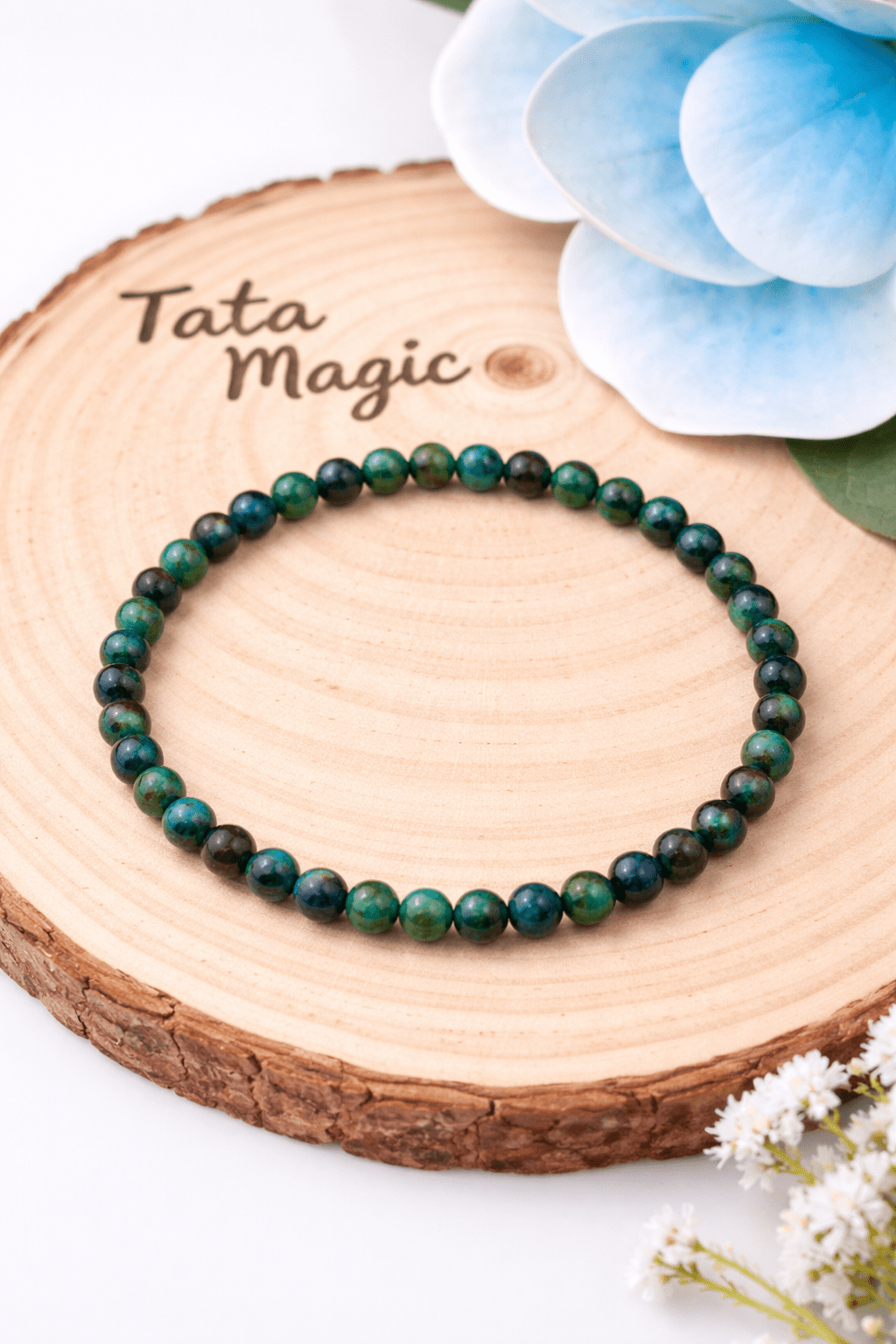 Pulsera Turquesa Africana 4mm - Protección, Calma y Comunicación Consciente JoyeriamineralespulserasTienda esotérica Málaga - La Tienda de Tata Magic: tienda Esotérica en Málaga