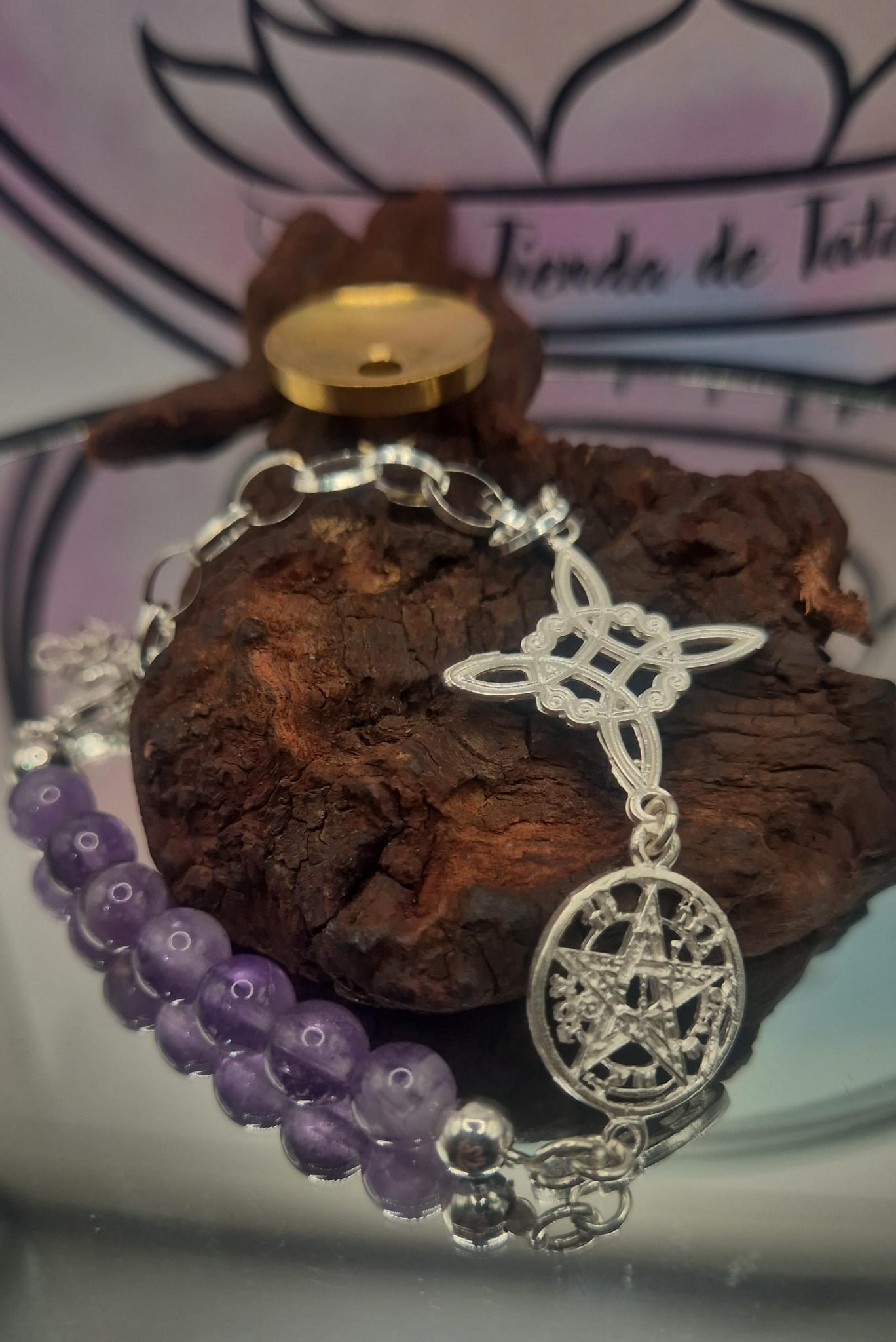 Pulsera Doble Protección 925 Amatista Plata