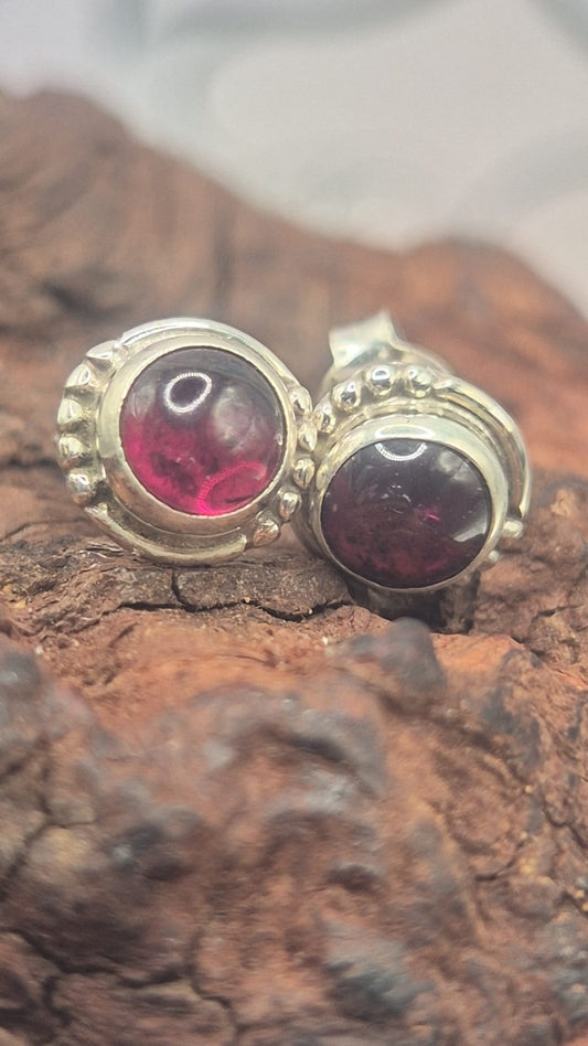 Pendientes Plata 925 Rubi Redondos