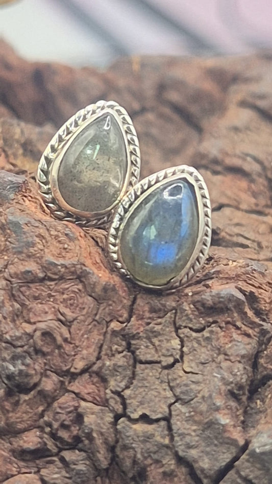 Pendientes Plata 925 Labradorita Lágrima