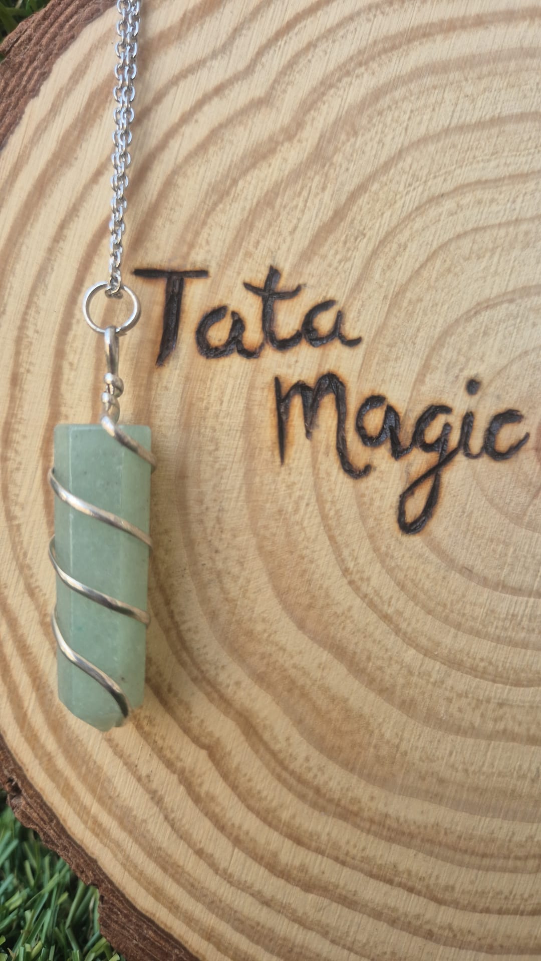 Colgante Punta Cuarzo Verde en Baño de Plata (sin cadena) - Quita Enredos para el Perdón y Sanación