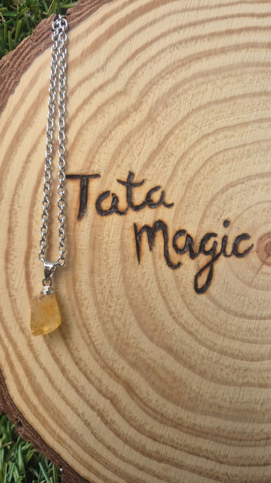 Colgante citrino acero