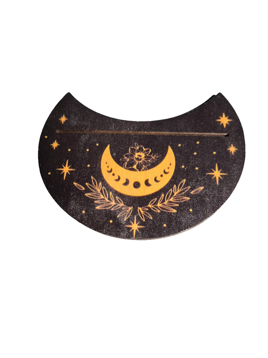 Portacartas Madera en forma de Luna - Utensilios para el Tarot (Color Aleatorio)