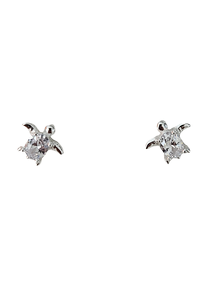 Pendientes Tortuga Plata 925 con Circonita Blanca