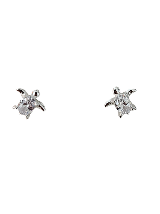Pendientes Tortuga Plata 925 con Circonita Blanca