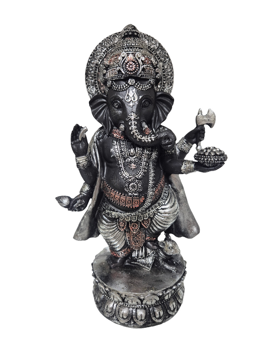 Figura Resina Ganesha con Ratón 27 cms