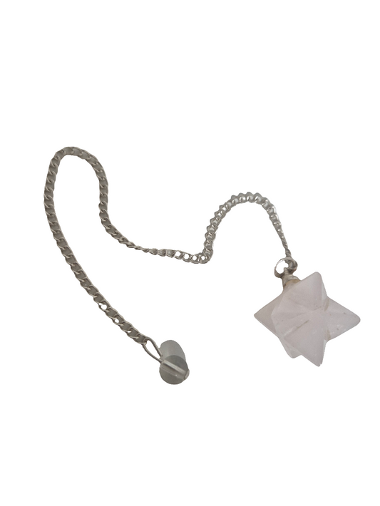 Péndulo Merkaba en Piedra Semipreciosa - Piedra Elegida: Cuarzo Rosa