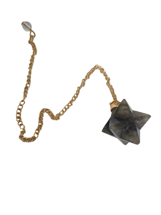 Péndulo Merkaba en Piedra Semipreciosa - Piedra Elegida : Labradorita