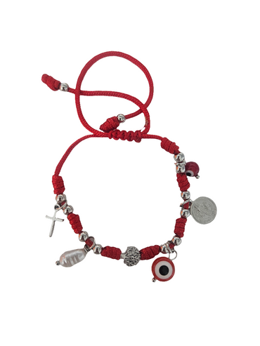 Pulsera Protección Siete Nudos Roja