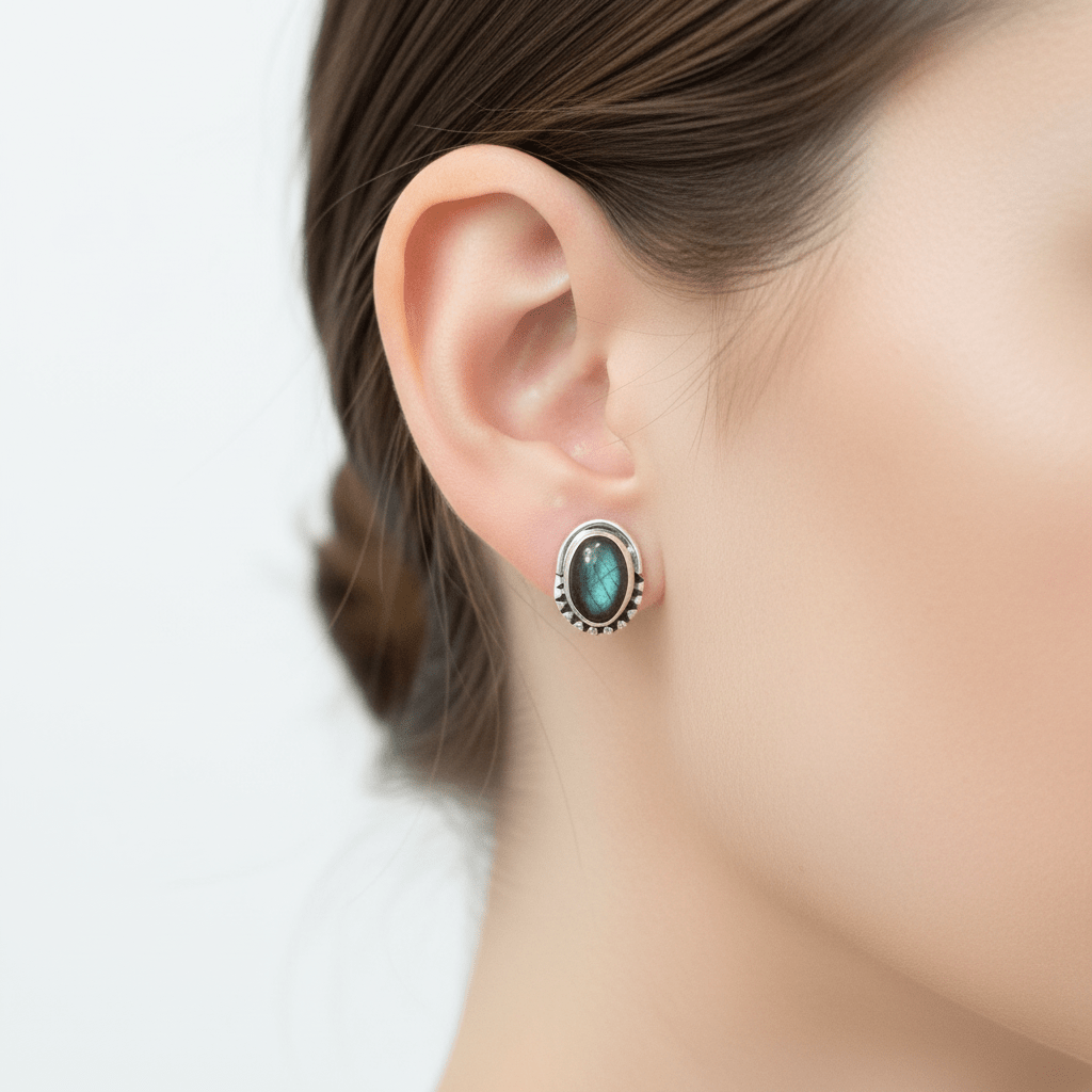 Pendientes de Labradorita en Plata 925 | Piedra de la Bruja Joyería EspiritualTienda esotérica Málaga - La Tienda de Tata Magic: tienda Esotérica en Málaga