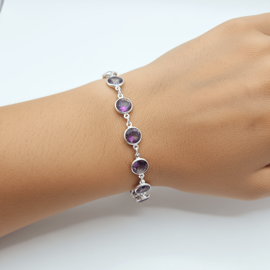 Pulsera Topacio Místico en Plata - Joyería Energética Pulseras de PlataTienda esotérica Málaga - Tata Magic: tienda Esotérica en Málaga