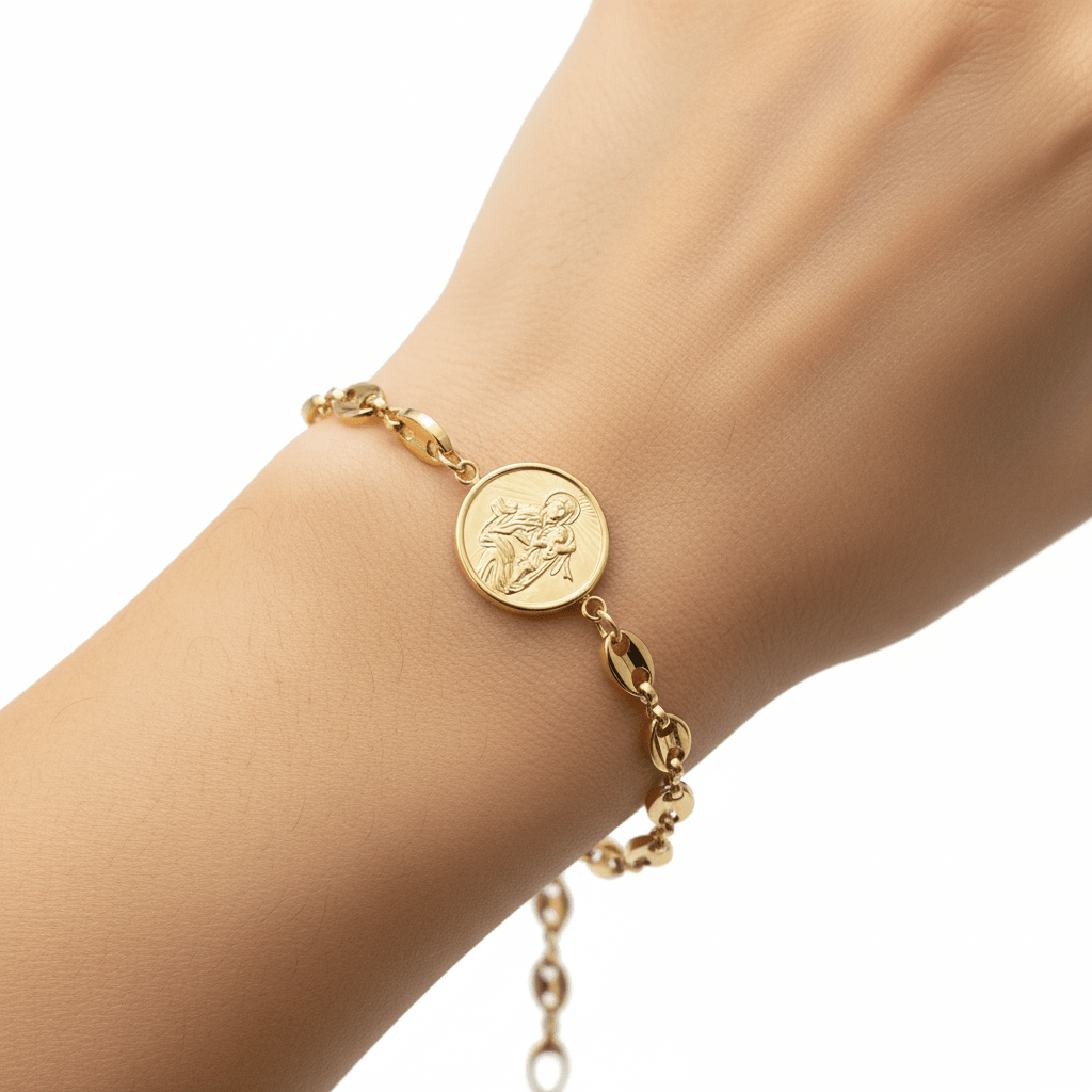Pulsera Virgen del Carmen Acero | Fe, Protección y Devoción Pulseras de AceroTienda esotérica Málaga - Tata Magic: tienda Esotérica en Málaga