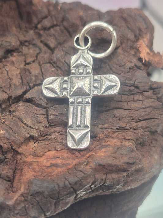 Cruz Atlante Plata 925 consagrado
