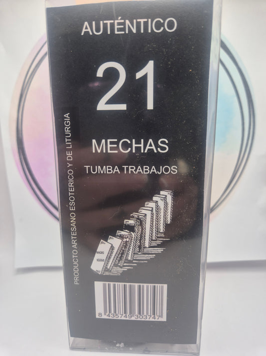 Velón 21 Mechas Negro ( Tumba Magias )