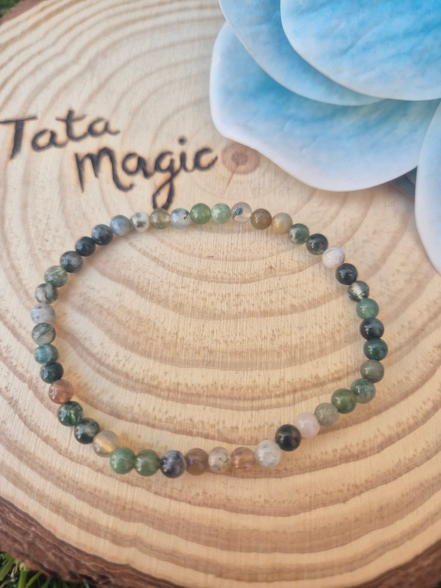 Pulsera de Ágata India 4mm - Serenidad y Conexión con la Naturaleza