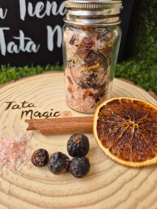 Sal Rosa del Himalaya con Canela, Naranja y Escaramujo – Limpieza y Abundancia