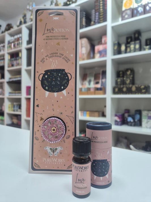Pack Love Potion-Incienso + aceite esencial Pureworks /Ritual de amor y atracción