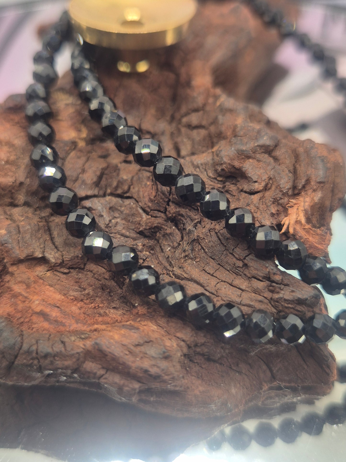 Collar Mineral Turmalina Facetado
