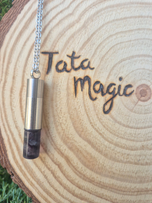 Colgante de Manifestación con Fluorita y Mensaje de la Kabbalah- Claridad y Protección Unisex