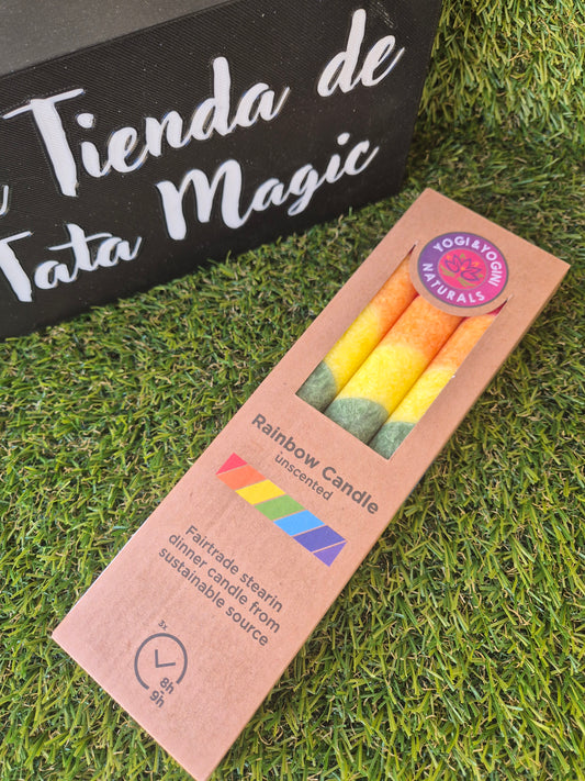 Pack de Velas Arcoíris de Estearina - Equilibrio Energético, Rituales y Armonía de Chakras
