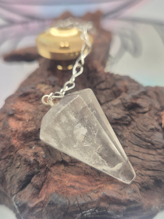 Péndulo Cuarzo Blanco para Larvas Astrales