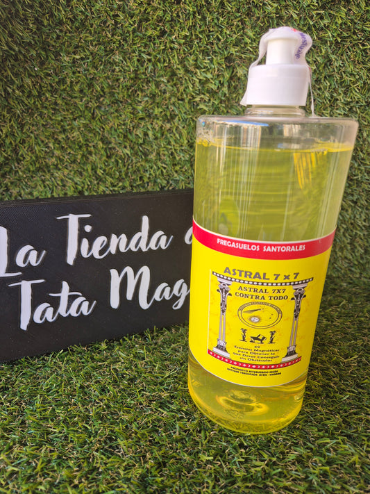 Friegasuelos Santorales Astral 7x7 Contra Todo con Hierbas de 1 litro- Limpiezas Energéticas y Protección del Hogar Producto Ritualizado según la Tradición Afro Cubana