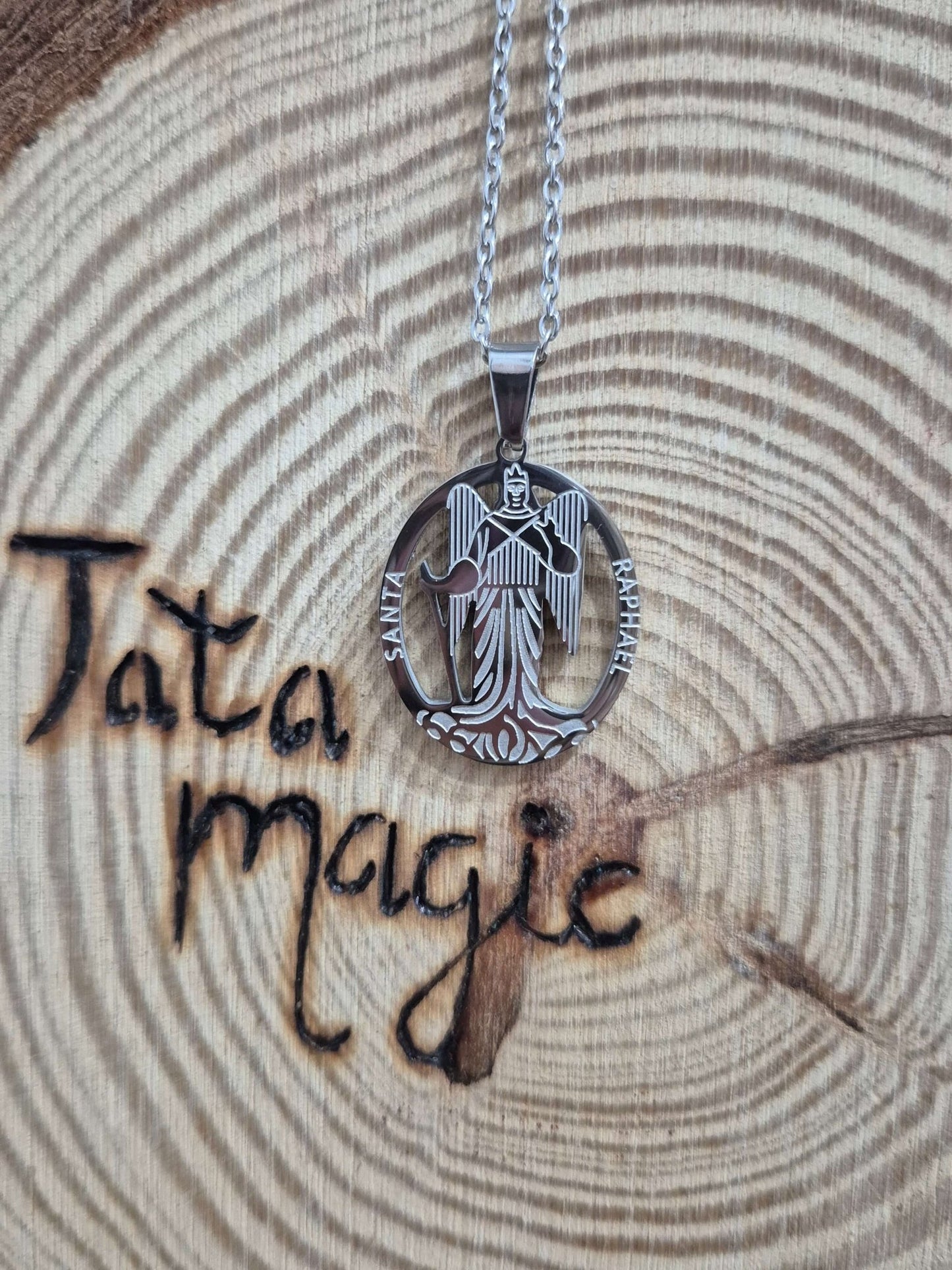Collar acero san rafael JoyeriamineralescolgantesTienda esotérica Málaga - La Tienda de Tata Magic: tienda Esotérica en Málaga