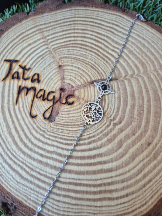 Pulsera Acero Doble Protección Onix Consagrada