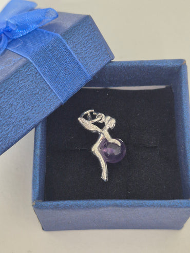 Colgante Hada Amatista Plata 925 (Sin Cadena)