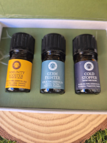 Set de Aceites Esenciales Wellness - Refuerzo Inmunitario, Antigérmenes y Antiresfriados 100 % Puros Song of India