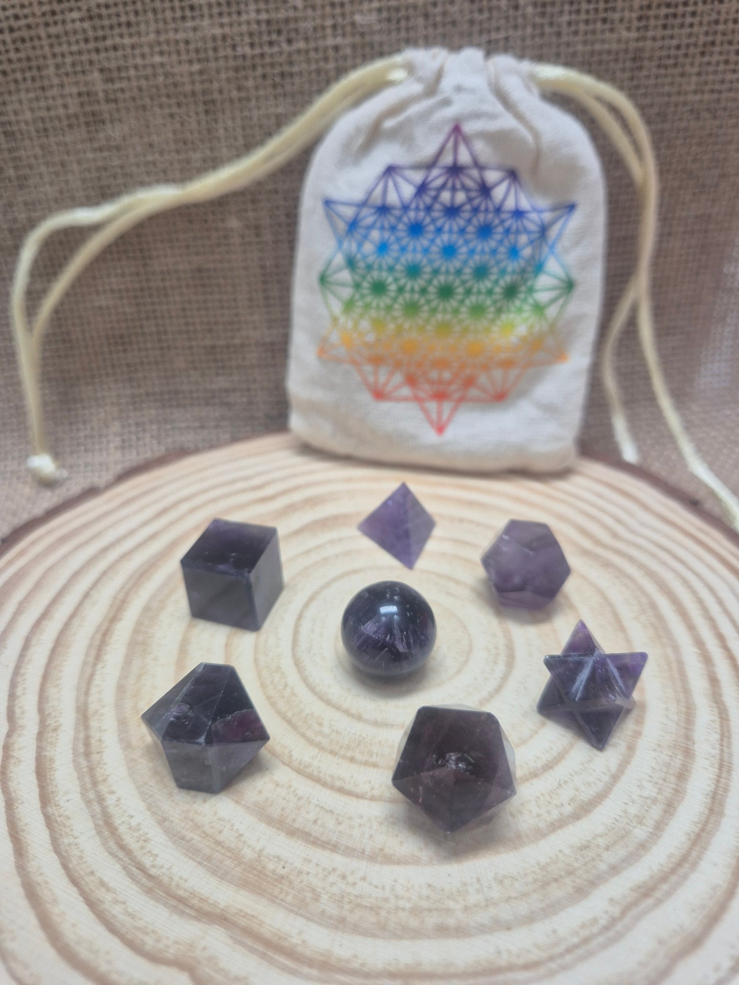 Set Geometria Sagrada Amatista- Sabiduría, protección y elevación espiritual