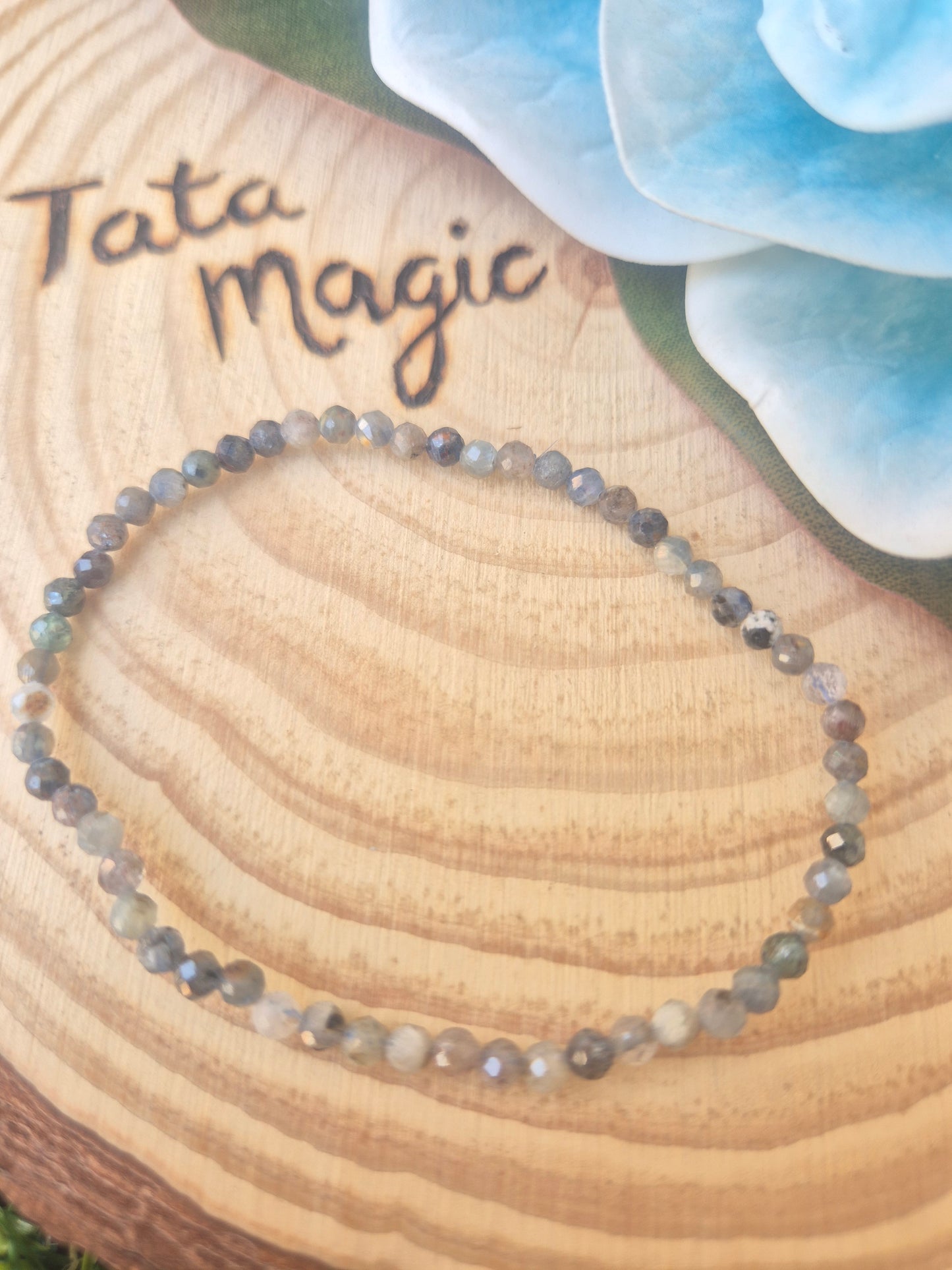 Pulsera Cianita Facetada 3 mm - Comunicación, Claridad y Equilibrio