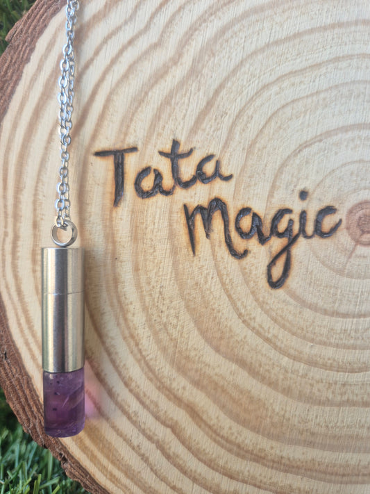 Colgante de Manifestación con Amatista y Mensaje de Kabbalah- Paz y Protección Unisex