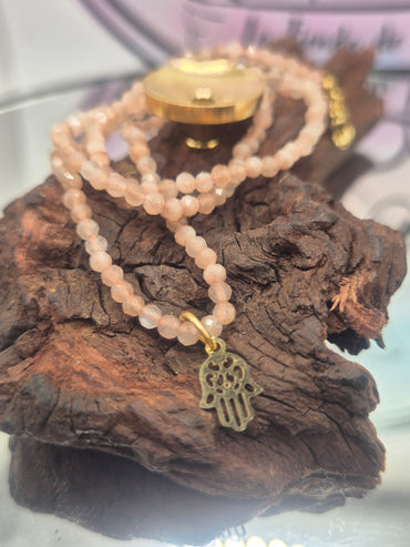 Collar Mineral Piedra Sol Facetado