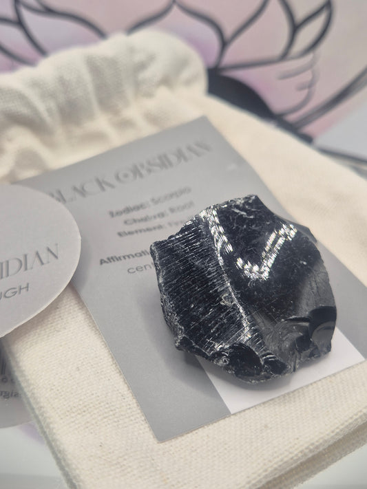 Obsidiana Negra con Bolsita