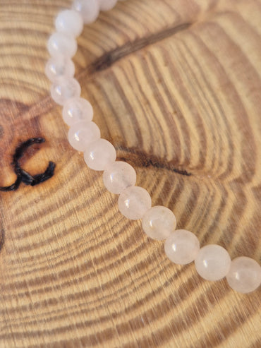 Pulsera de Cuarzo Rosa 4mm -Amor, Armonía y Sanación Emocional